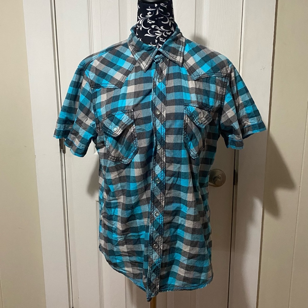 The Original Arizona Jean Company Women's Button Up Plaid Shirt Size Medium